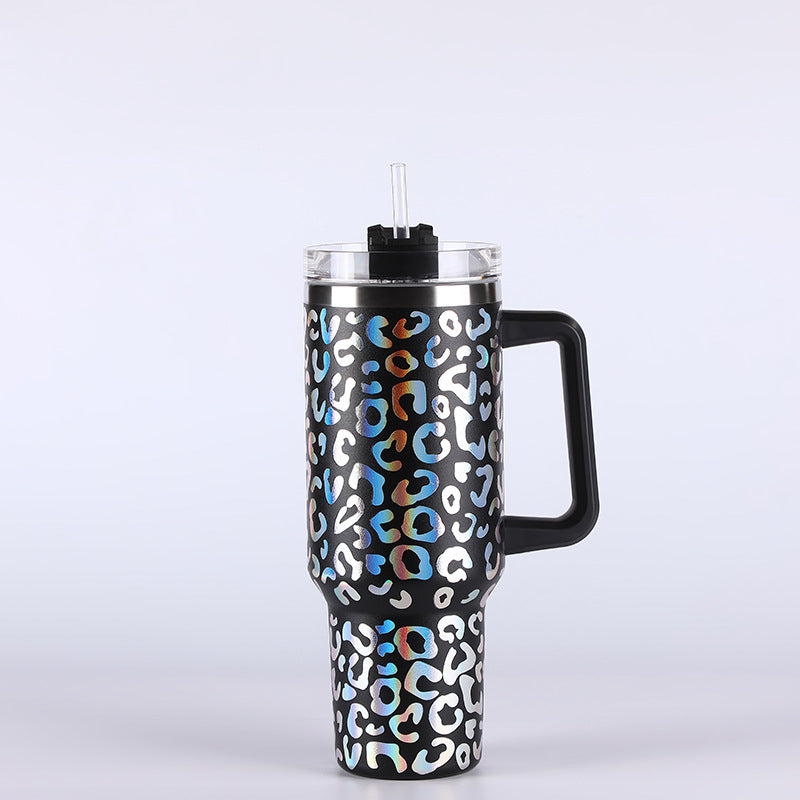 Wholesale Tumbler Ice Bullies Cup  Leopard Print Thermos Cup Straw Cup 40OZ Car Cup Ice Cup